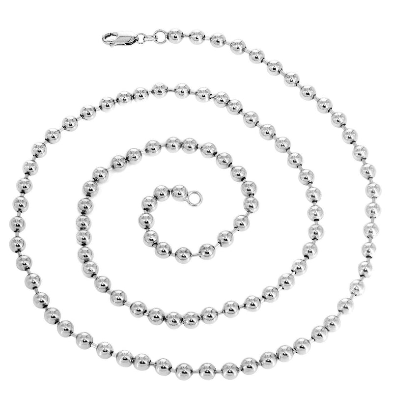 Womens 14K White Gold Chain - White Dog Tag Chain