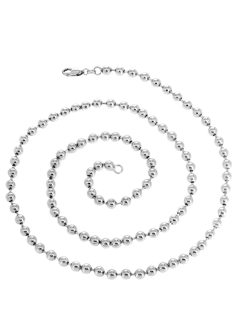 Gold Chain - Mens Dog Tag Chain 10K/14K White Gold