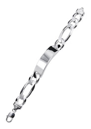 Silver White ID Figaro Bracelet