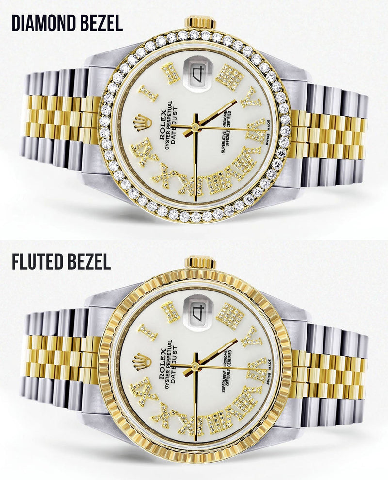 Womens Rolex Datejust Watch 16233 | 36Mm | White Roman Dial | Jubilee Band