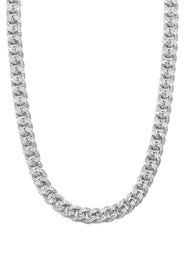 Silver Chain -  Baguette Iced Out Miami Cuban Link Chain
