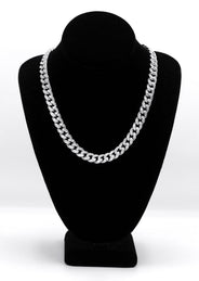 Silver Chain -  Baguette Iced Out Miami Cuban Link Chain