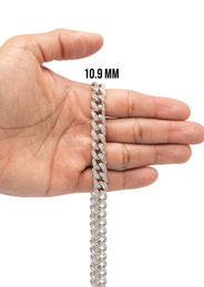 Silver Chain -  Baguette Iced Out Miami Cuban Link Chain