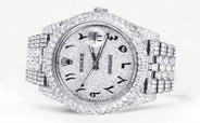 Diamond Iced Out Rolex Datejust 41 | 25 Carats Of Diamonds | Custom Arabic Numeral Diamond Dial | Two Row | Jubilee Band