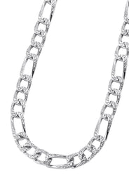 Silver Chain -  Iced Out Figaro Chain