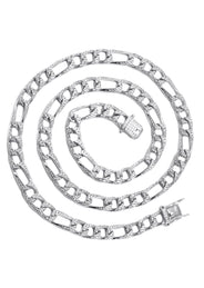 Silver Chain -  Iced Out Figaro Chain