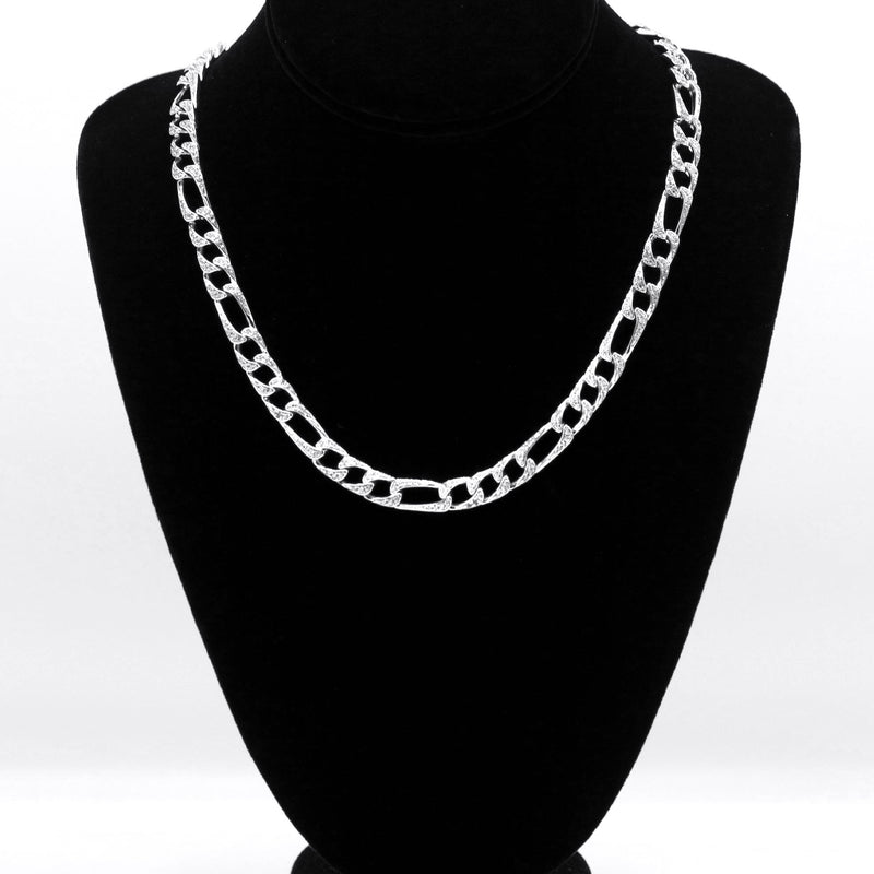 Silver Chain -  Iced Out Figaro Chain