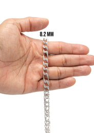 Silver Chain -  Iced Out Figaro Chain