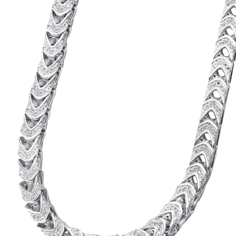 Silver Chain -  Silver Iced Out Franco Chain