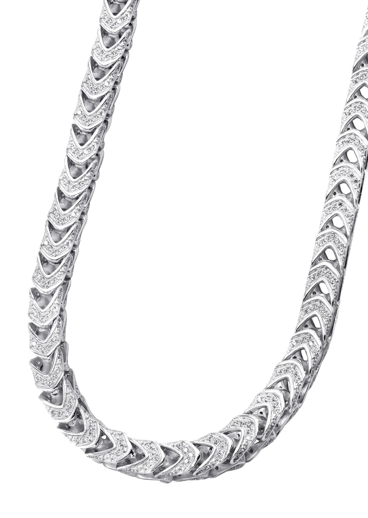 Silver Chain -  Silver Iced Out Franco Chain