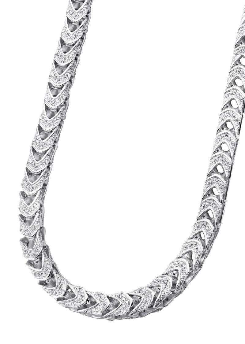 Silver Chain -  Silver Iced Out Franco Chain