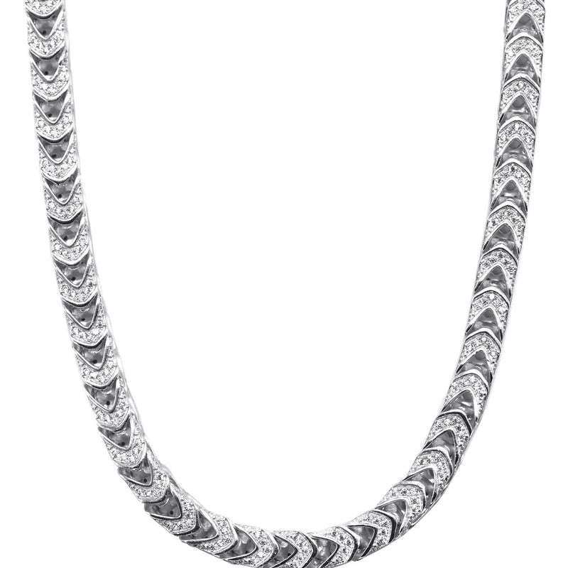 Silver Chain -  Silver Iced Out Franco Chain