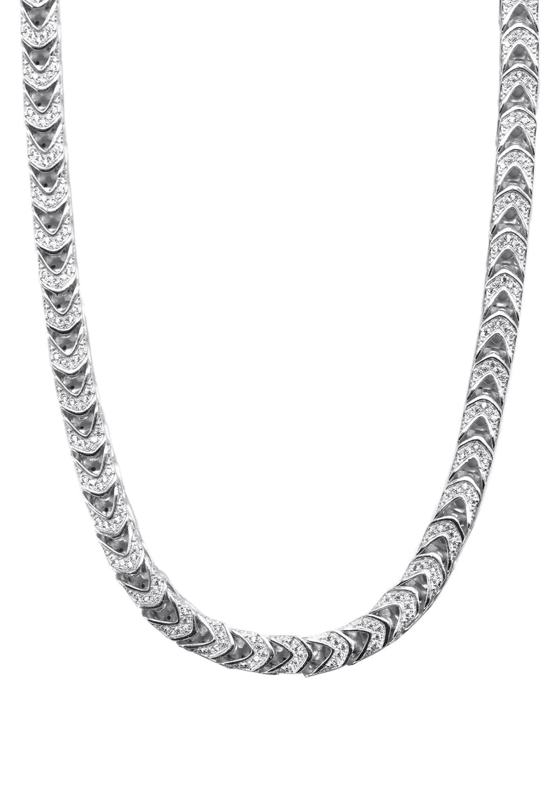 Silver Chain -  Silver Iced Out Franco Chain