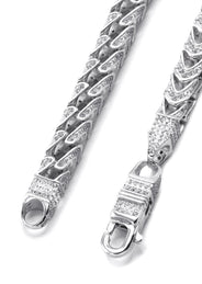 Silver Chain -  Silver Iced Out Franco Chain