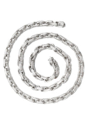Silver Chain -  Iced Out Hermes Chain Silver