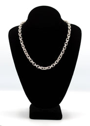 Silver Chain -  Iced Out Hermes Chain Silver