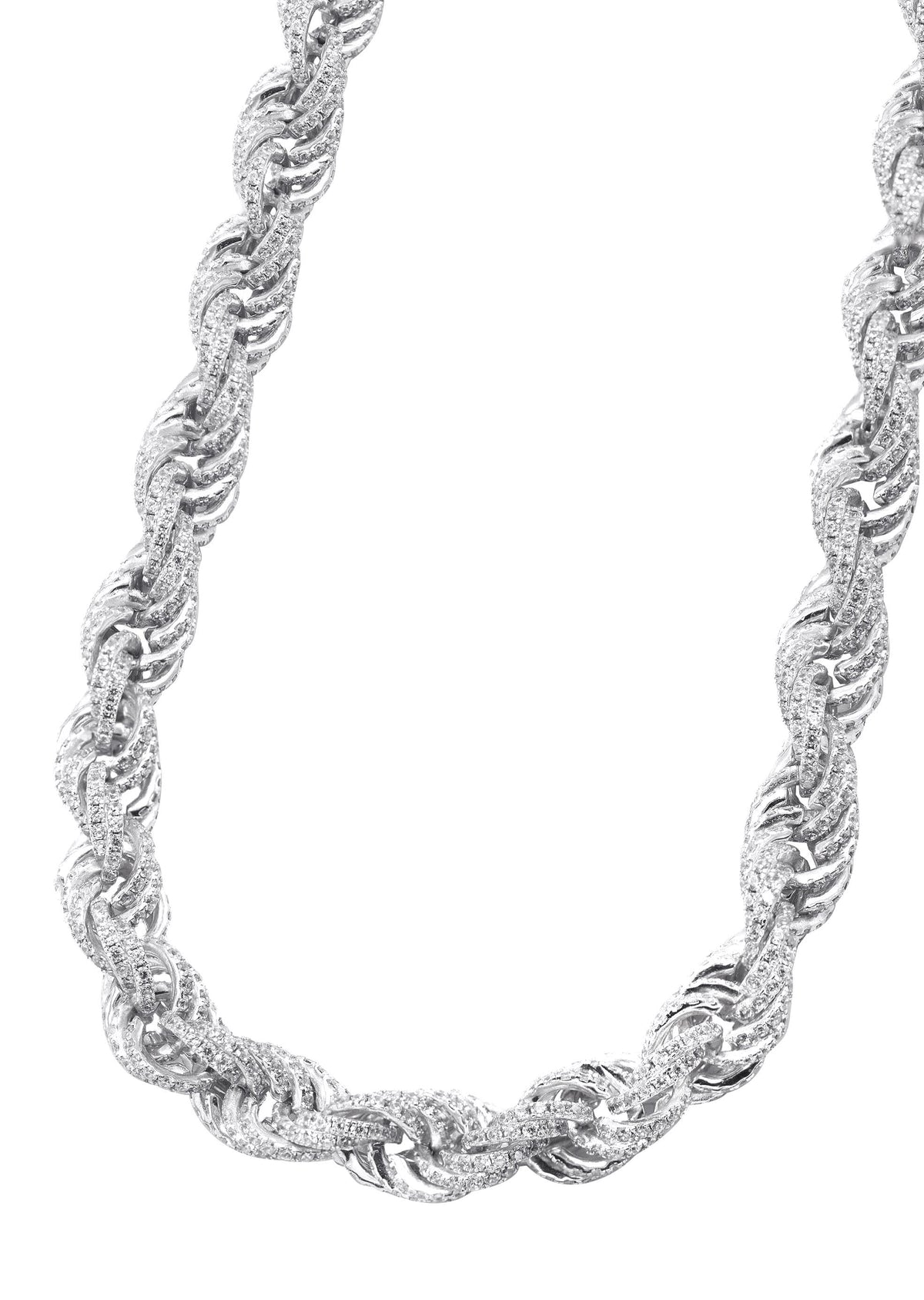 Silver Chain -  Silver Iced Out Rope Chain