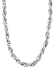 Silver Chain -  Silver Iced Out Rope Chain