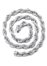 Silver Chain -  Silver Iced Out Rope Chain