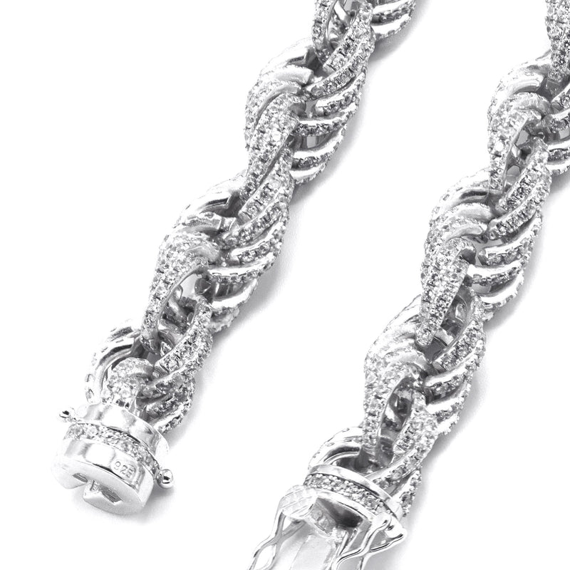 Silver Chain -  Silver Iced Out Rope Chain