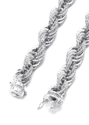 Silver Chain -  Silver Iced Out Rope Chain