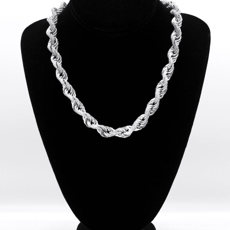 Silver Chain -  Silver Iced Out Rope Chain