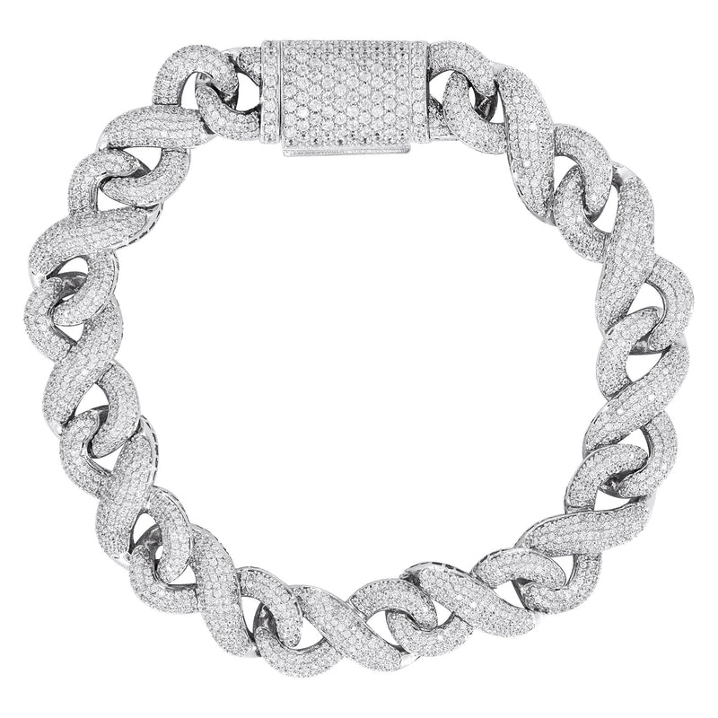 Silver White Ice Infinity Link Bracelet