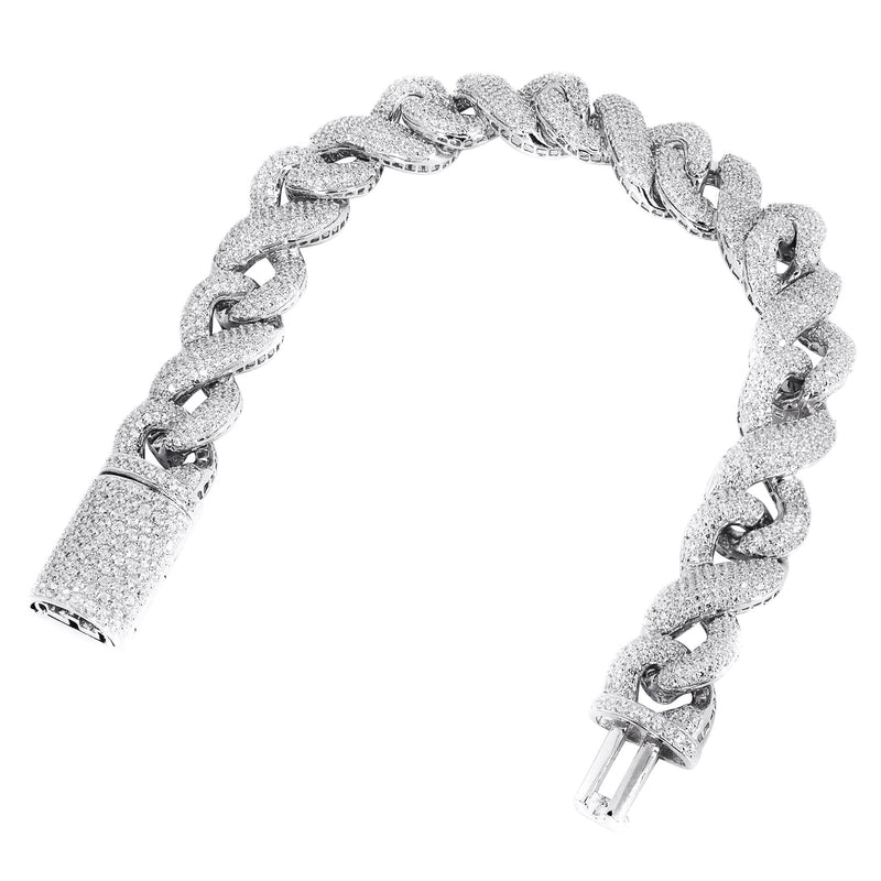 Silver White Ice Infinity Link Bracelet