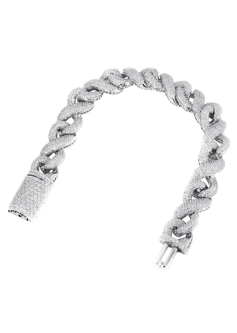 Silver White Ice Infinity Link Bracelet
