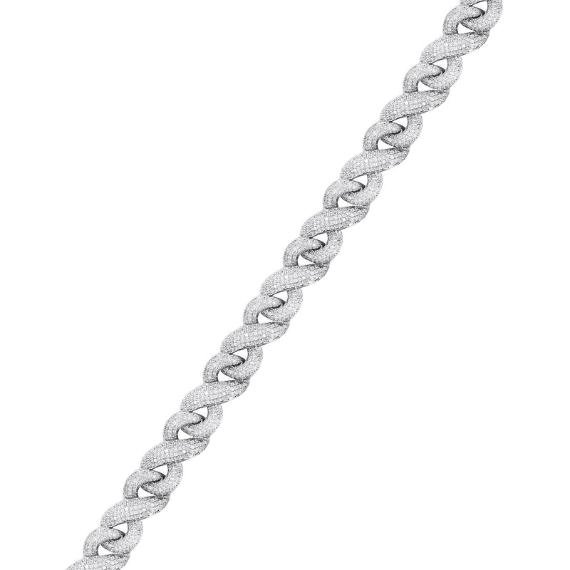 Silver White Ice Infinity Link Bracelet
