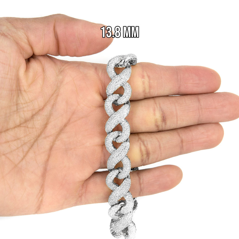 Silver White Ice Infinity Link Bracelet