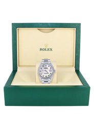Diamond Mens  Rolex Datejust Watch 16200 | 36Mm | White Mother Of Pearl Dial | Oyster Band