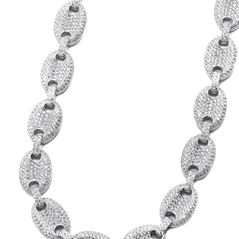 Silver Chain -  Silver Iced Out Puff Chain
