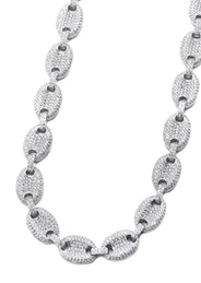 Silver Chain -  Silver Iced Out Puff Chain