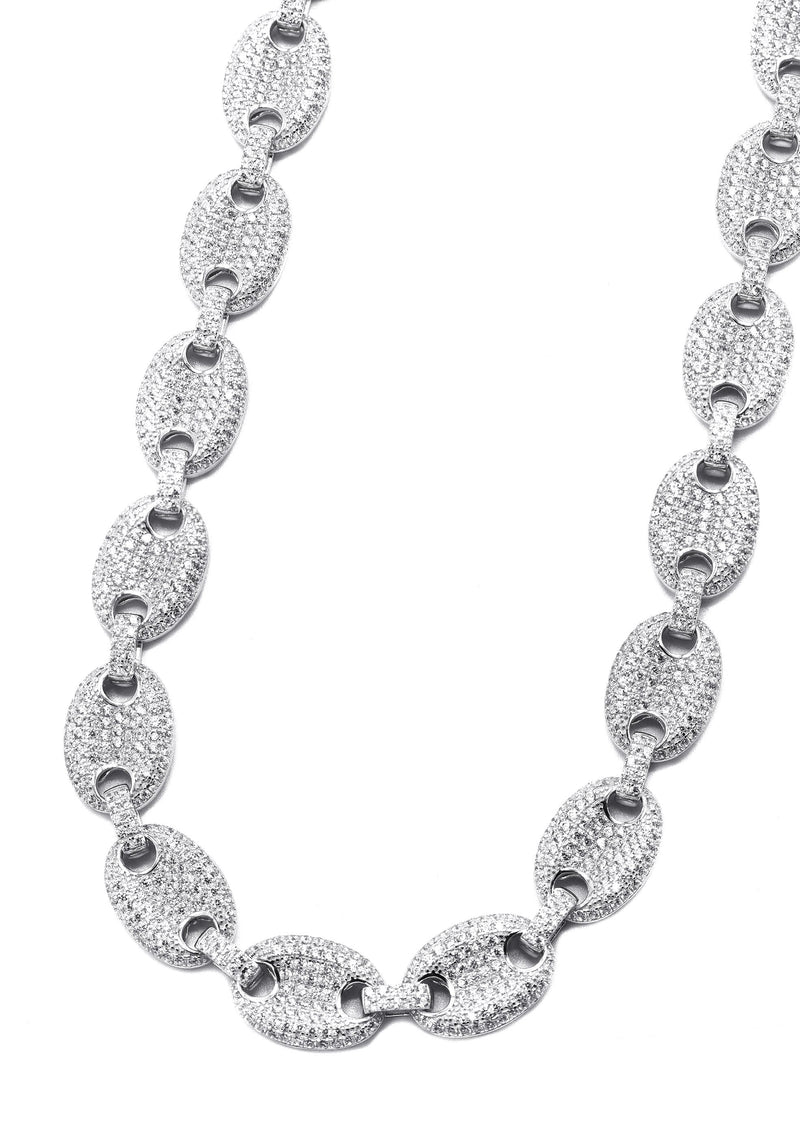 Silver Chain -  Silver Iced Out Puff Chain