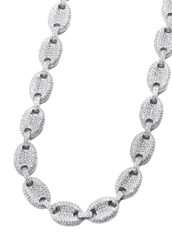 Silver Chain -  Silver Iced Out Puff Chain