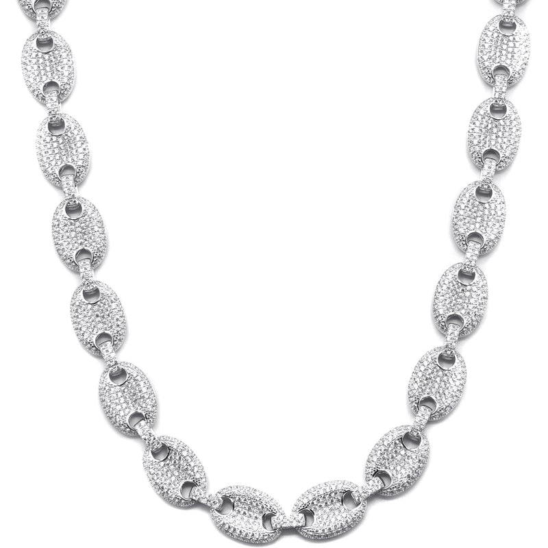 Silver Chain -  Silver Iced Out Puff Chain