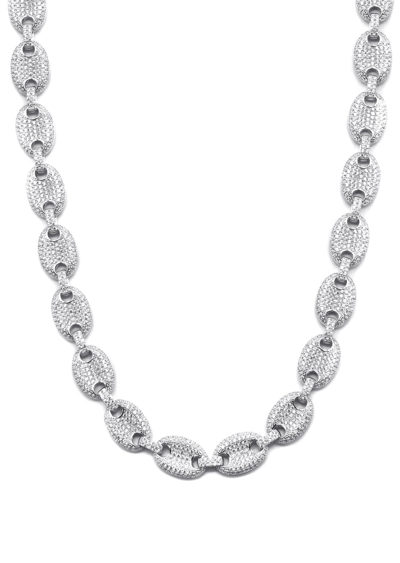 Silver Chain -  Silver Iced Out Puff Chain