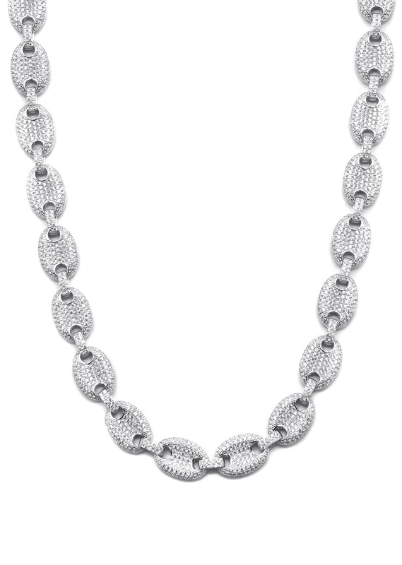 Silver Chain -  Silver Iced Out Puff Chain