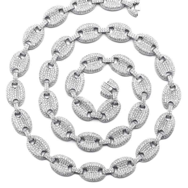 Silver Chain -  Silver Iced Out Puff Chain