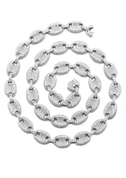 Silver Chain -  Silver Iced Out Puff Chain