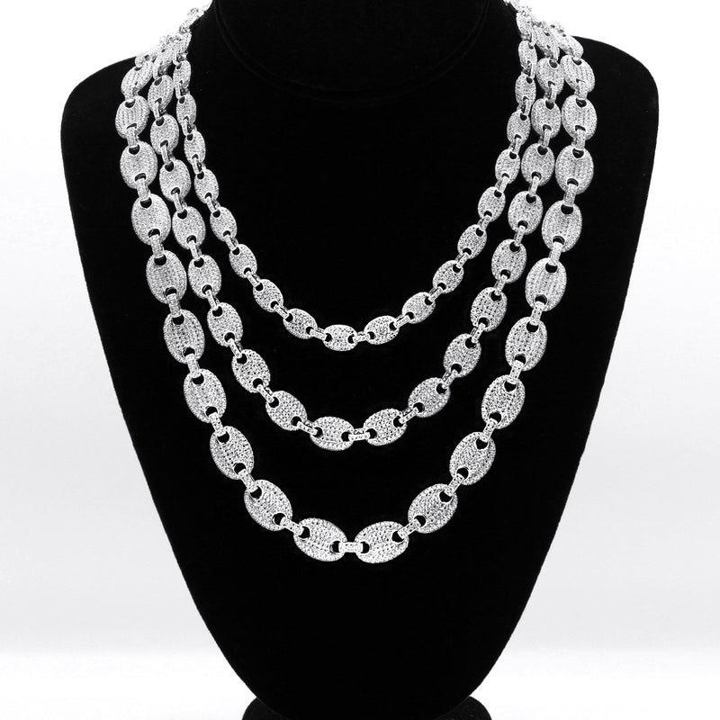 Silver Chain -  Silver Iced Out Puff Chain