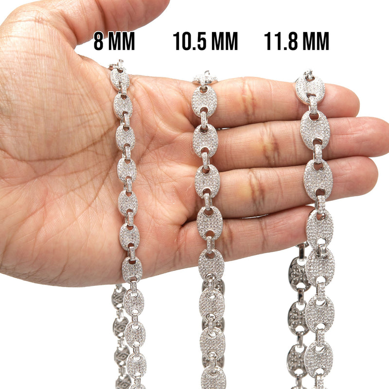 Silver Chain -  Silver Iced Out Puff Chain