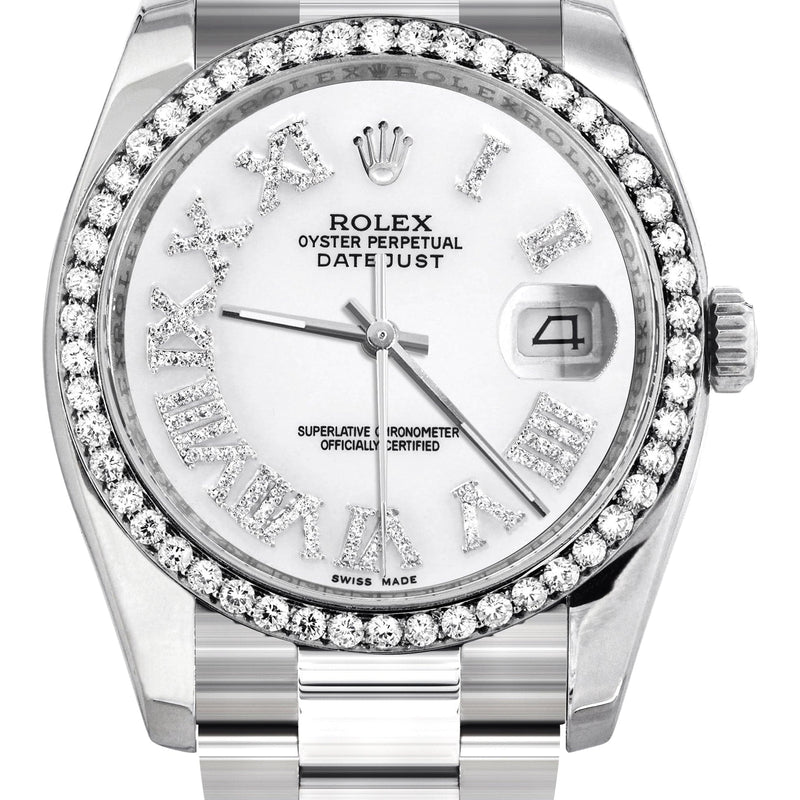 116200 | Rolex Datejust Watch | 36Mm | White Roman Dial | Oyster Band