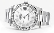 116200 | Rolex Datejust Watch | 36Mm | White Roman Dial | Oyster Band