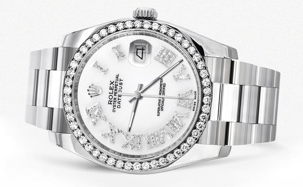 116200 | Rolex Datejust Watch | 36Mm | White Roman Dial | Oyster Band