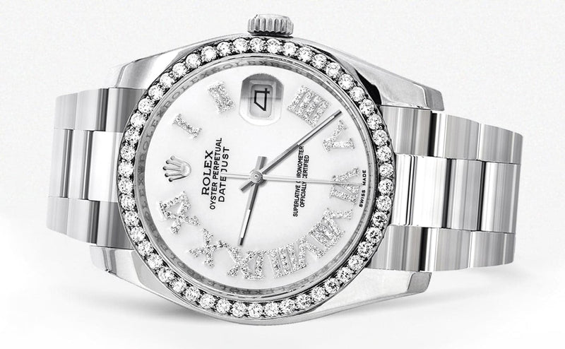 116200 | Rolex Datejust Watch | 36Mm | White Roman Dial | Oyster Band