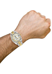 116233 | Gold & Steel Rolex Datejust Watch | 36Mm | White Roman Diamond Dial | Oyster Band