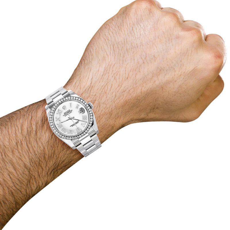 116200 | Rolex Datejust Watch | 36Mm | White Roman Dial | Oyster Band