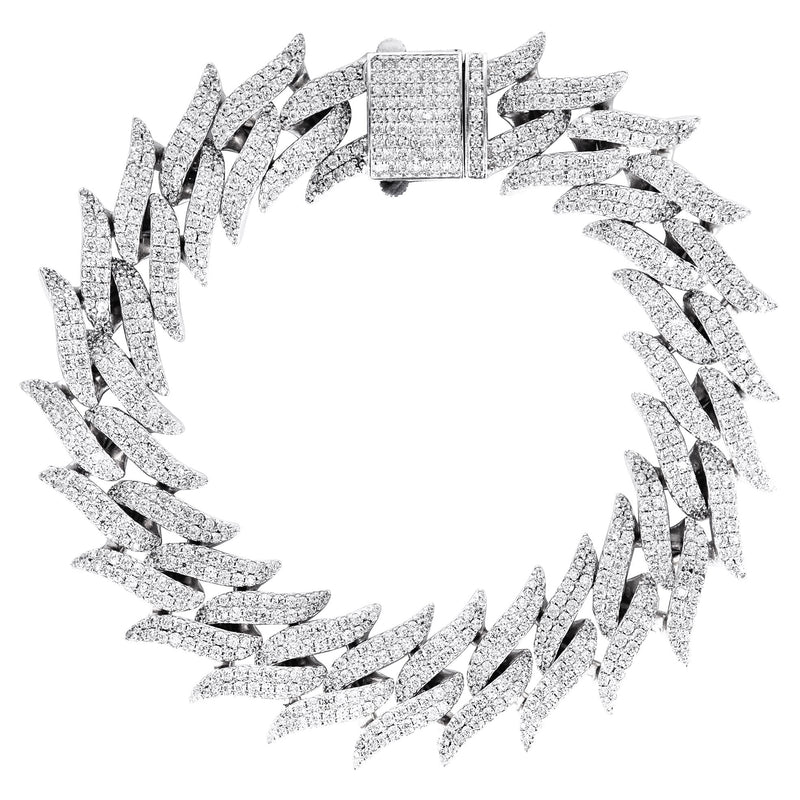 Silver White Spike Barbed Wire Bracelet